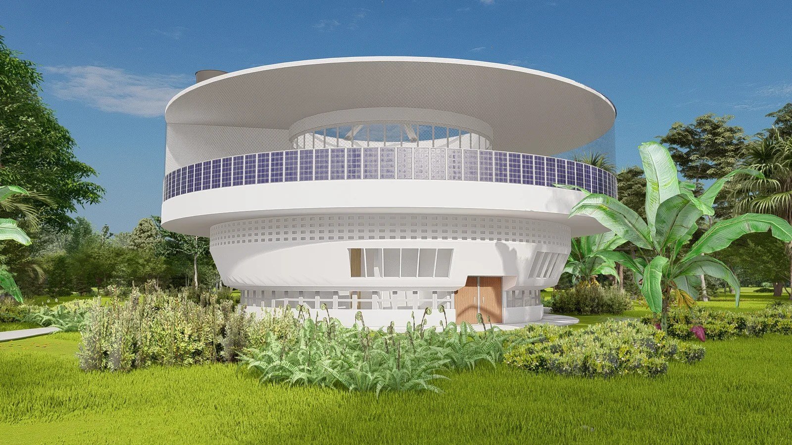Casa Cósmica prototipo bioclimático fachada principal
